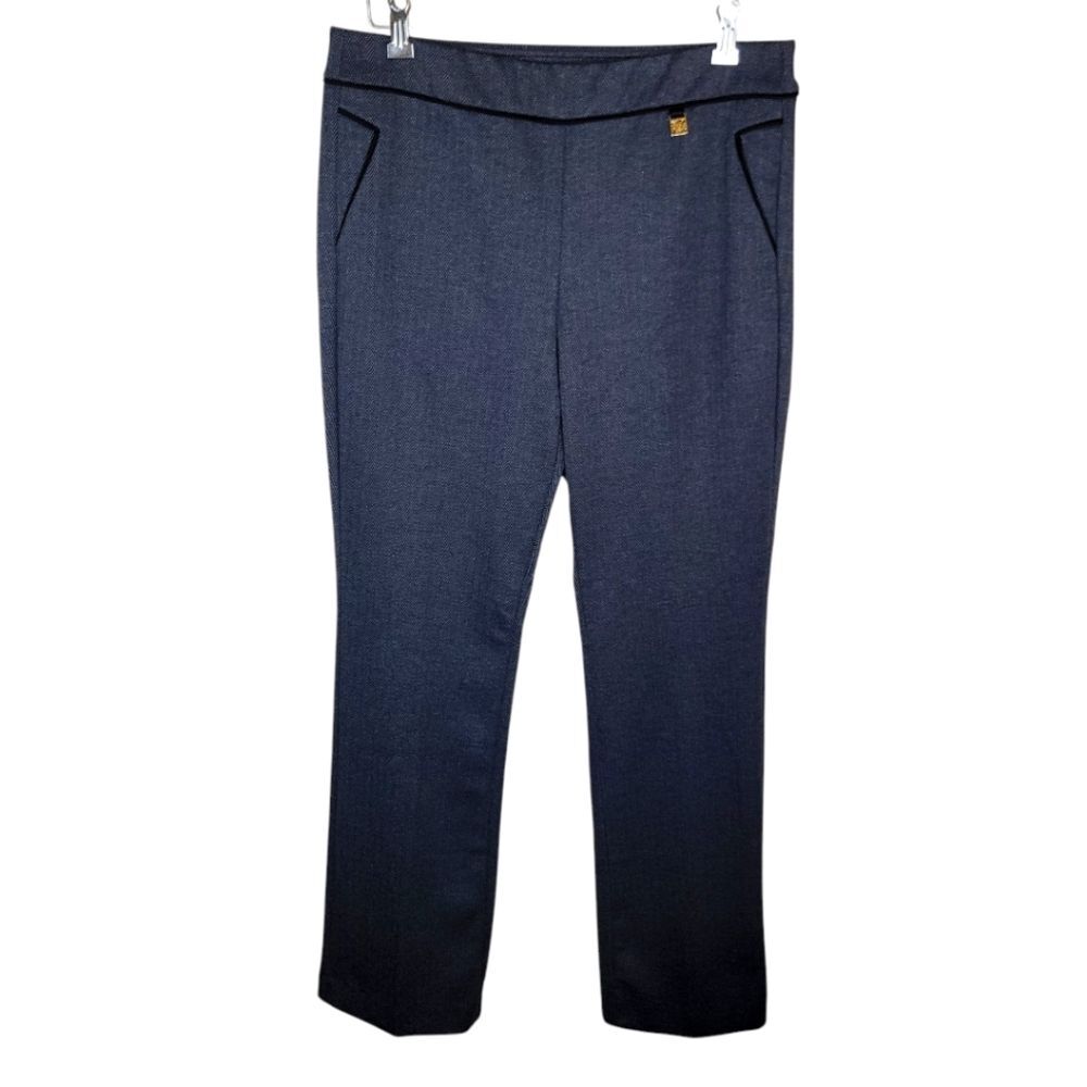 Anne Klein Nwot Navy & Black Herringbone Slacks Pants Size Medium